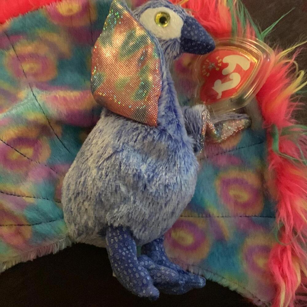 đFlashy the Peacock TY beanie baby DOB 12/30/2000 - Picture 13 of 15